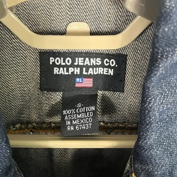 Vintage Polo Jeans Co. Ralph Lauren Studded Blue Jean Jacket & Jeans Set - Picture 4 of 7